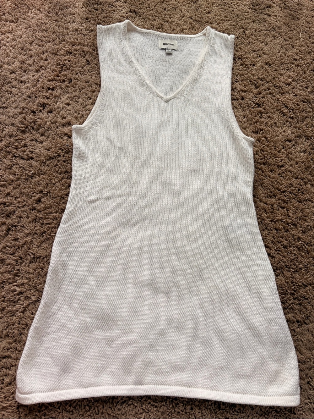Rhythm Cream V-Neck Knit Tank